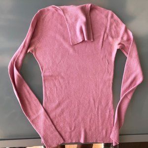 Pink silk and cashmere turtleneck